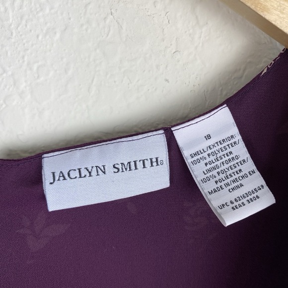 Jaclyn Smith 18 Dress Purple Floral Babydoll Short Sleeve Whimsigoth Y2k 90s - Picture 3 of 4